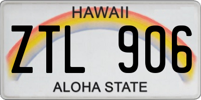 HI license plate ZTL906