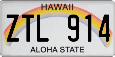 HI license plate ZTL914