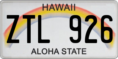 HI license plate ZTL926