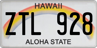 HI license plate ZTL928