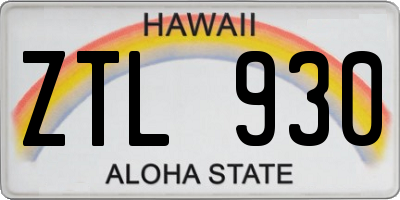 HI license plate ZTL930