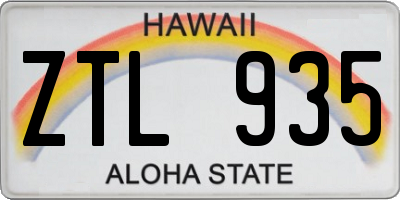 HI license plate ZTL935