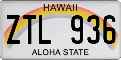 HI license plate ZTL936