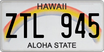 HI license plate ZTL945