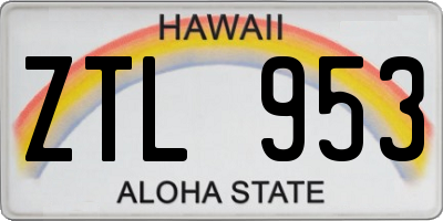 HI license plate ZTL953