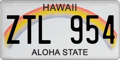 HI license plate ZTL954