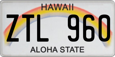 HI license plate ZTL960