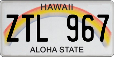 HI license plate ZTL967