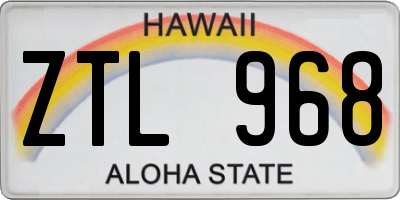 HI license plate ZTL968