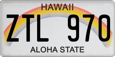 HI license plate ZTL970