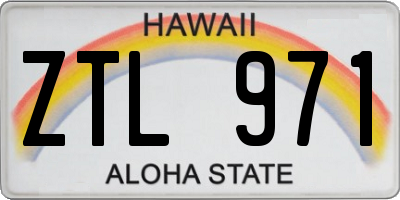 HI license plate ZTL971