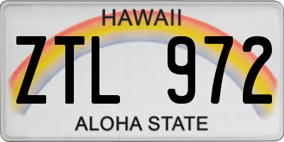 HI license plate ZTL972