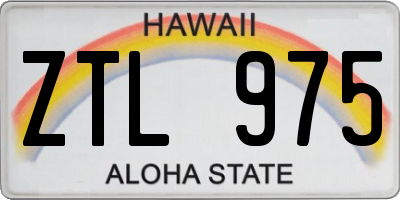 HI license plate ZTL975