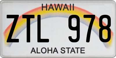 HI license plate ZTL978
