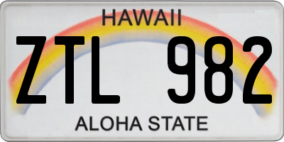 HI license plate ZTL982