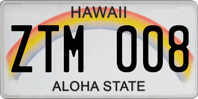HI license plate ZTM008