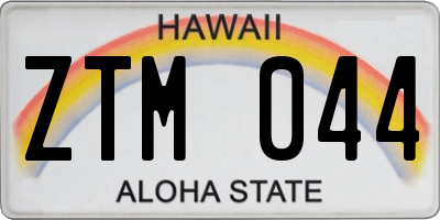 HI license plate ZTM044