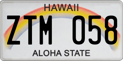 HI license plate ZTM058