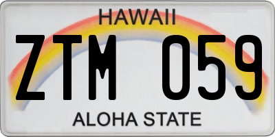 HI license plate ZTM059
