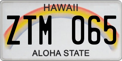 HI license plate ZTM065