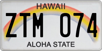 HI license plate ZTM074