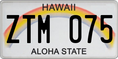 HI license plate ZTM075