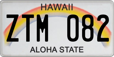 HI license plate ZTM082
