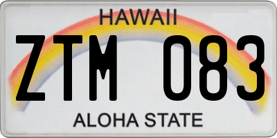 HI license plate ZTM083