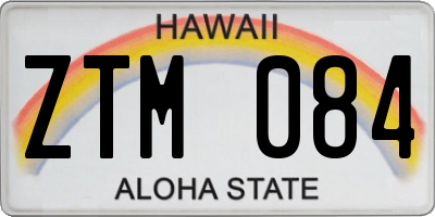 HI license plate ZTM084