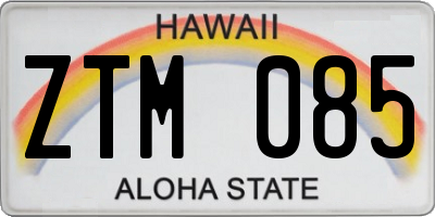 HI license plate ZTM085