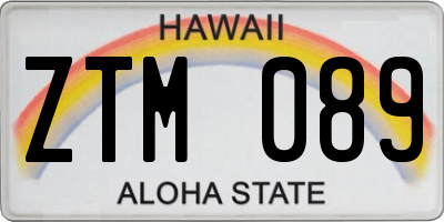 HI license plate ZTM089