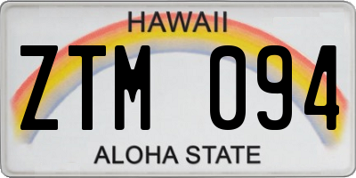 HI license plate ZTM094