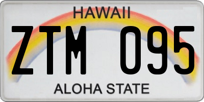 HI license plate ZTM095