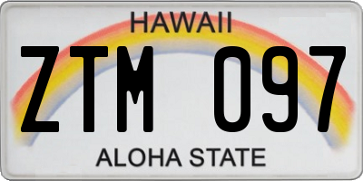 HI license plate ZTM097