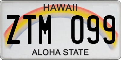 HI license plate ZTM099