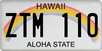 HI license plate ZTM110