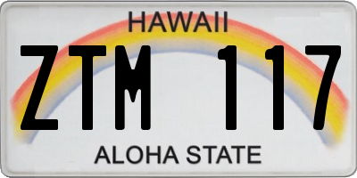 HI license plate ZTM117