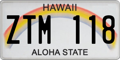 HI license plate ZTM118