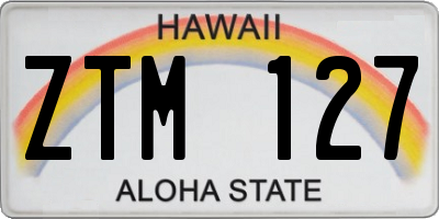 HI license plate ZTM127