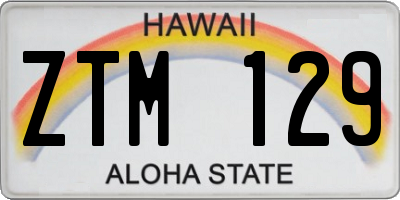 HI license plate ZTM129