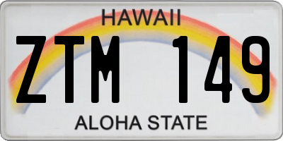 HI license plate ZTM149