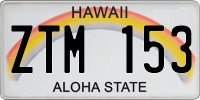 HI license plate ZTM153