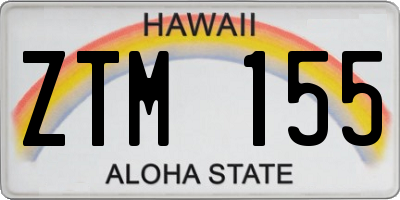 HI license plate ZTM155