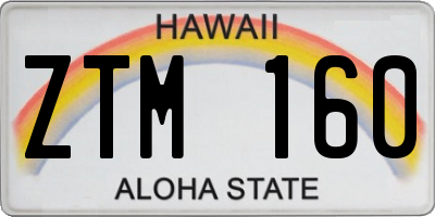 HI license plate ZTM160