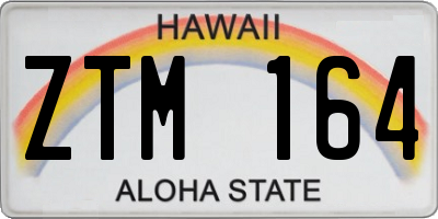 HI license plate ZTM164