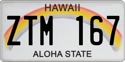 HI license plate ZTM167