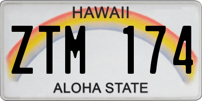 HI license plate ZTM174