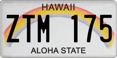 HI license plate ZTM175