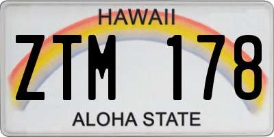 HI license plate ZTM178