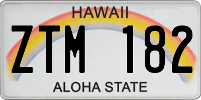 HI license plate ZTM182